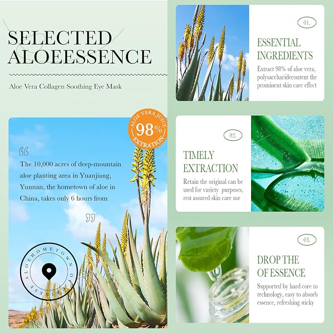 Aloe Vera Under Eye Masks, Eye Bags, Puffy Eyes and Dark Circles Treatments - Image 3