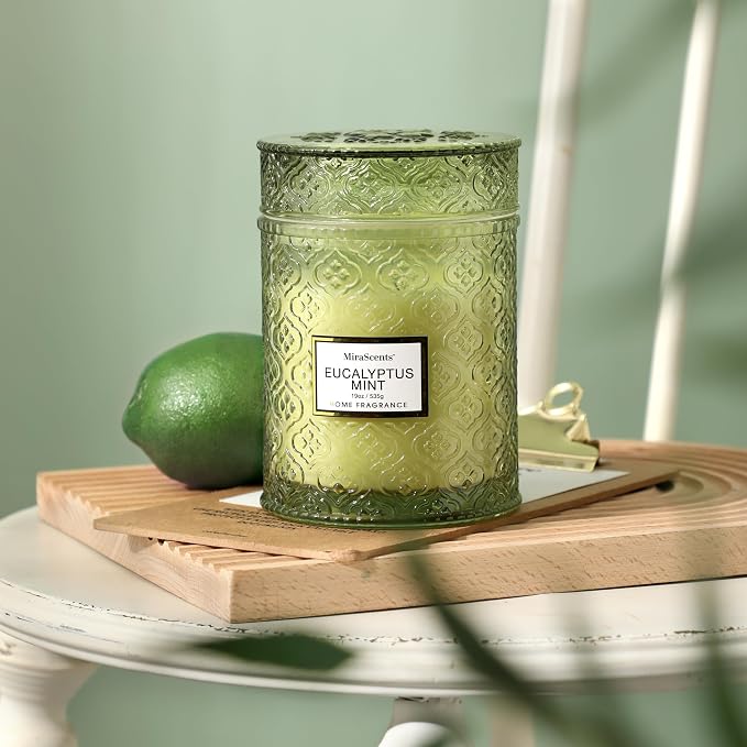 Eucalyptus Mint Scented Candles, Large Natural Soy Candle, 88 Hours Burning Time - Image 2