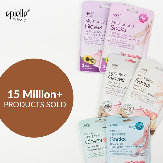 Epielle Hydrating Hand Mask 6 Pairs, Relieve and Soften - Image 2