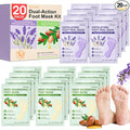 12Pack Moisturizing＆8Pack Foot Peeling Foot Mask, Hydrating Foot Masks Dry by BESNEL