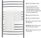 HEATGENE Towel Warmer Wall Mount Electric Plug-in/Hardwired Heated Towel Rack - Image 3