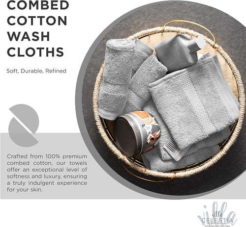 100% Cotton Wash Cloth for face & Body Set of 12, Sustainable, Highly Absorbent - Image 2
