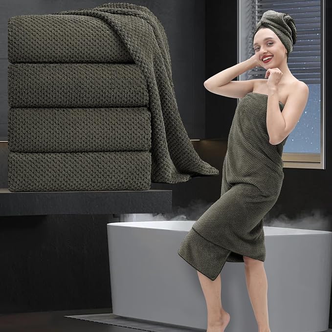 Extra Large Bath Towel Set of 4, Oversized Bath Sheet Super Soft Highly by MAGGEA