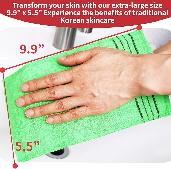 etreetowel Extra Large Size 9.9" x 5.5" Korean Asian Exfoliating Bath - Image 2