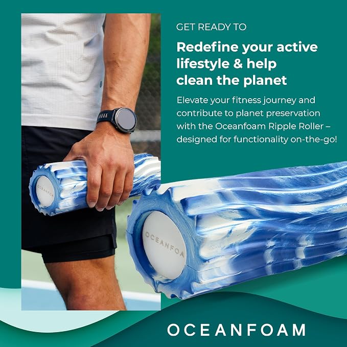 Oceanfoam Ripple Travel Foam Roller Firm Mini Foam Roller - Image 4