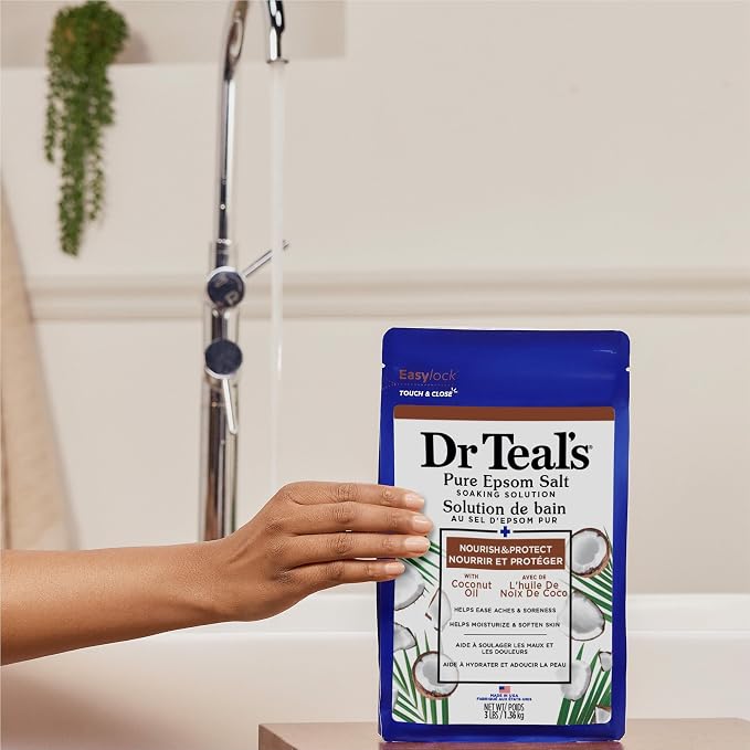 Dr Teal's Salt Soak with Pure Epsom Salt, Nourish & Protect with Coconut Oil - Image 7