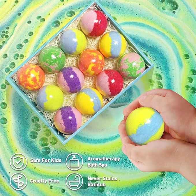 Bath Bombs for Kids with Surprise Inside, Organic Colorful Bubble Bath Fizzy - Image 5