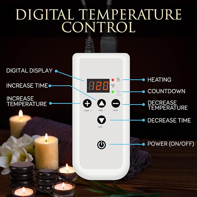 SereneLife Hot Stone Massage Kit Portable Heated Rock Therapy System - Image 2