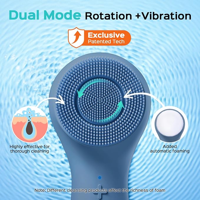 COSLUS FBS03 Face Scrubber Facial Cleansing Brush: 2 in 1 Spin and Vibration - Image 2