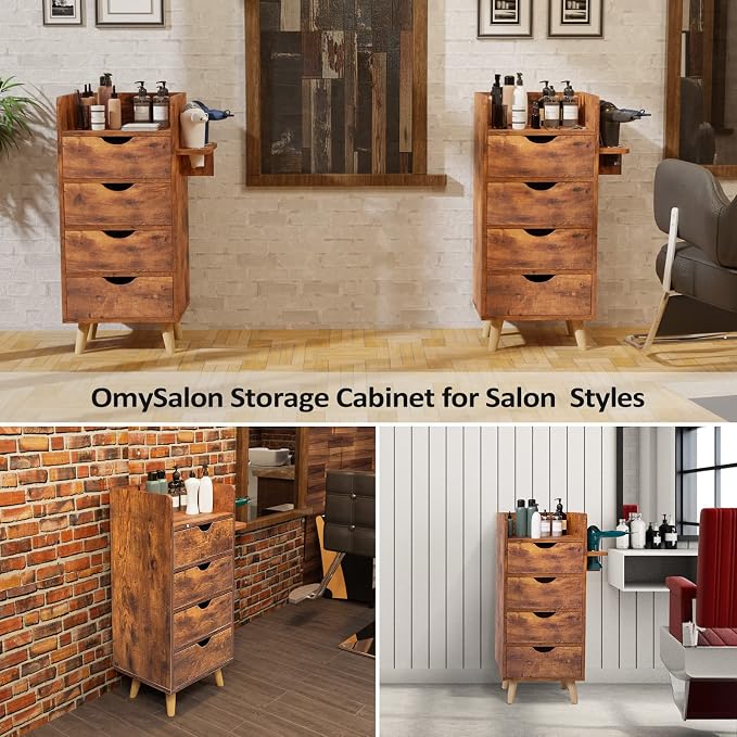 OmySalon 4 -Layer Salon Station Storage Cabinet, Beauty Barber Styling Stations - Image 4