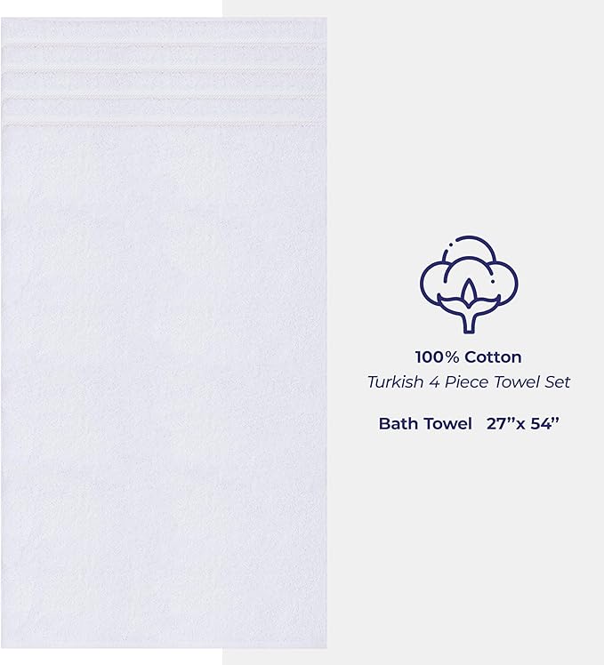 American Soft Linen Luxury 4 Piece Bath Towel Set, 600 GSM 100% Cotton Turkish - Image 4