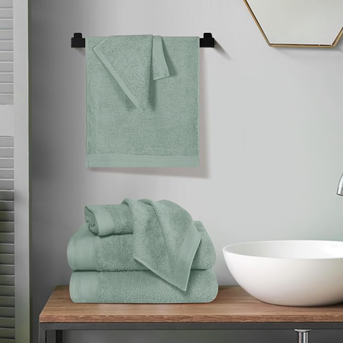 Ultra Soft 6 Pack Cotton Towel Set, Contains 2 Bath Towels 28x55 inch, 2 Hand - Image 4