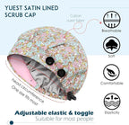 2 Pack Satin Lined Bouffant Scrub Caps - Image 2