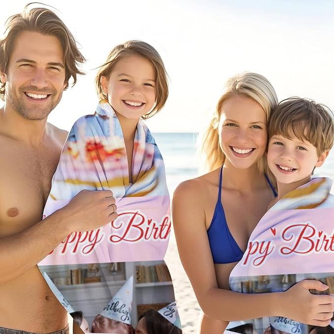 JML Birthday Gifts for Mom Dad Daughter Son, Personalized Beach Towel - Image 4