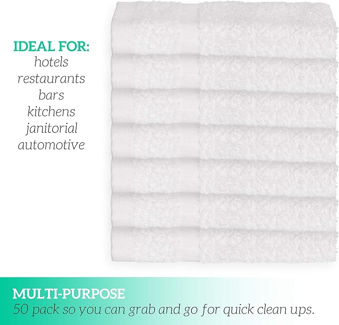 GREEN LIFESTYLE Washcloths 12" x 12" 50 Pack - Image 6