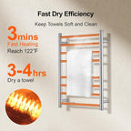 Towel Warmer Polished Chrome for Bathroom Wall Mounted Drying Rack Plug-in - Image 5