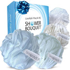 SHOWER BOUQUET Loofah-Bath-Sponge XL Soft-Pastel-Colors 4-Pack // Extra-Large by ShowerBouquet%C2%AE