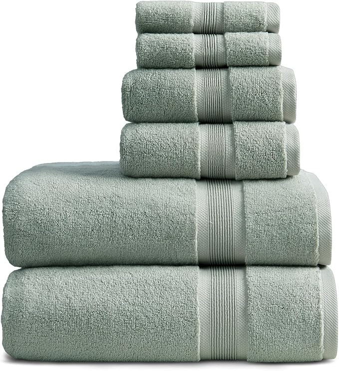Springtree Home Luxury Bamboo Rayon Bath Towel Set 6 Piece Set | 35% Bamboo by SpringtreeHome
