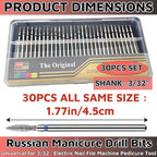 Russian Manicure Drill Bits 30PCS，Electric Nail Drill Bits Nail Drill Bit - Image 2
