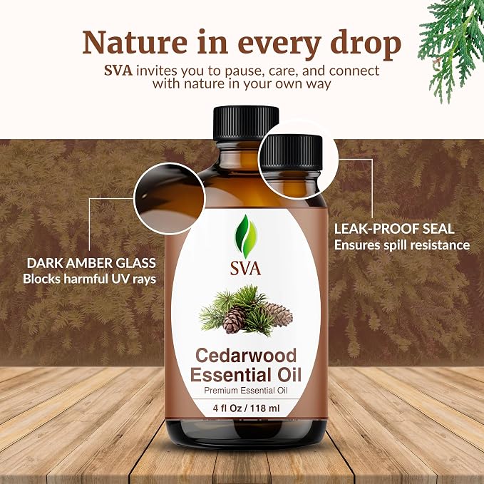 SVA Cedarwood Essential Oil – 4 Fl Oz – 100% Natural Cedar Cupressus Funebris - Image 7