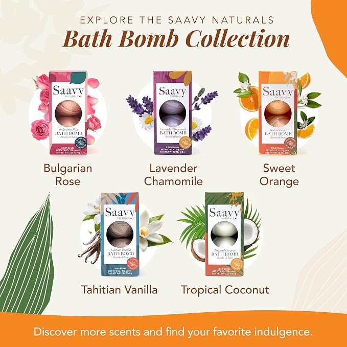 Saavy Naturals Bath Bombs – Relaxing Foaming Fizz Bubbles, Organic Bath Bombs - Image 7