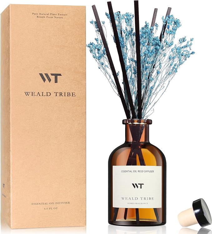 WEALD TRIBE Flower Reed Diffuser Set Cashmere Vanilla Scent by WEALD+TRIBE