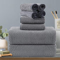 8-Piece Gray Bath Towels Set, 2 Oversized Large Bath Towels Sheet, 2 Hand by Hailea
