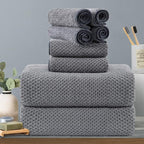 8-Piece Gray Bath Towels Set, 2 Oversized Large Bath Towels Sheet, 2 Hand by Hailea