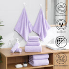 Ultra Soft Bath Towel Set, 12 Piece Family Bathroom Towels Set - Image 3