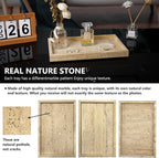 Real Natural Travertine Tray for Bathroom, Kitchen and Desktop, Rectangle - Image 3