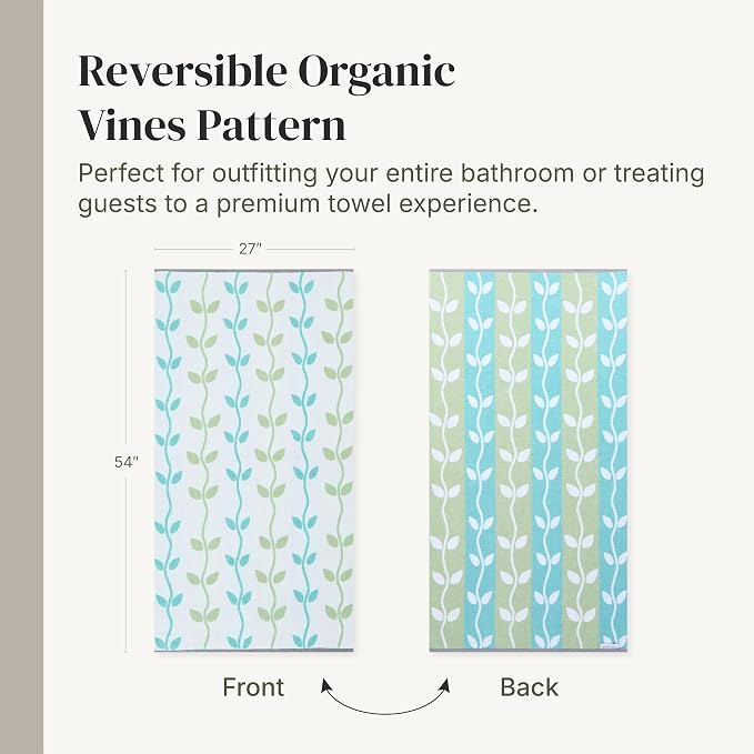 Modern Threads Natural Vine 6-Piece 100% Cotton Towel Set – Yarn Dyed Jacquard - Image 6