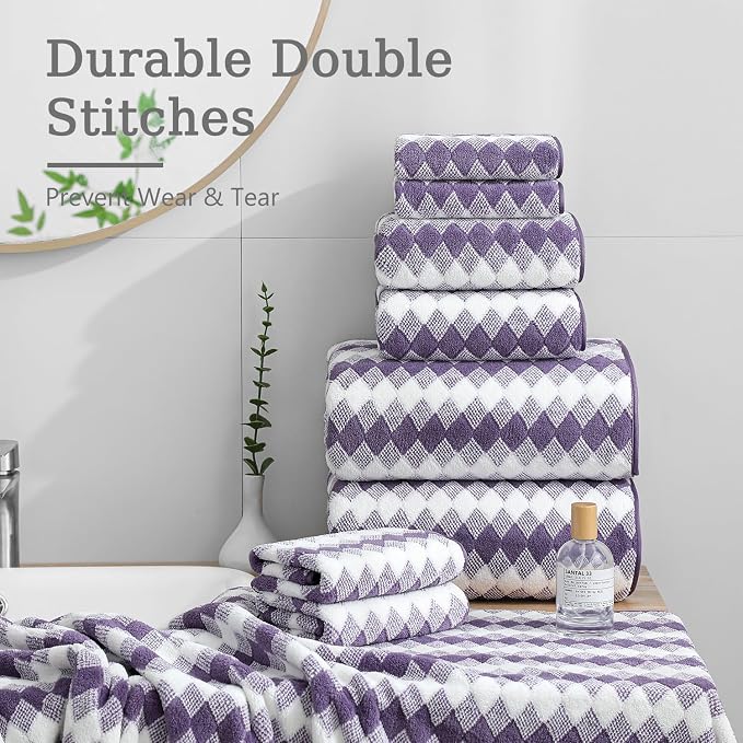 8 Piece Bathroom Towel Set |2 Oversized Bath Towels, 2 Hand Towels, 4 - Image 6