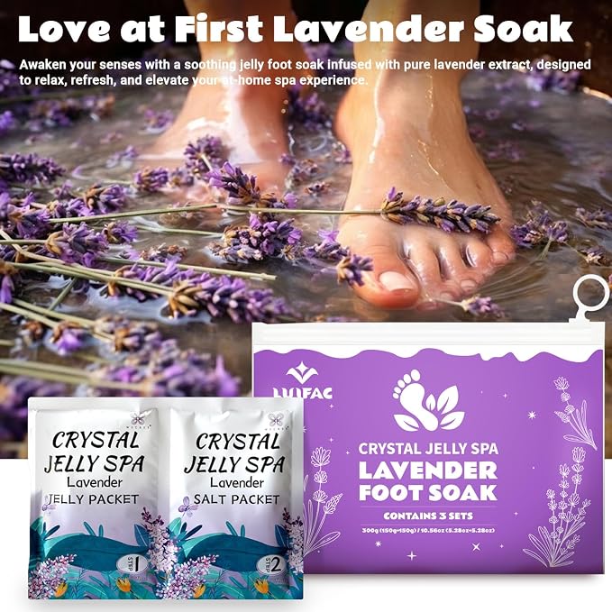 Foot Soak, 3 Pack Jelly Spa Pedicure Spa, Bubble Foot Bath Spa, Salon Pedi - Image 3
