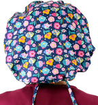 Sparkling EARTH Banded Bouffant Surgical Scrub Ponytail Working Caps and - Image 3