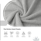 Premium Silver Hand Towels-100% Cotton, Soft & Absorbent, Fast Drying, Elegant - Image 3