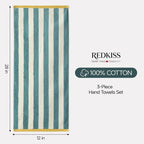 REDKISS 3-Pack Green Hand Towels - Image 3