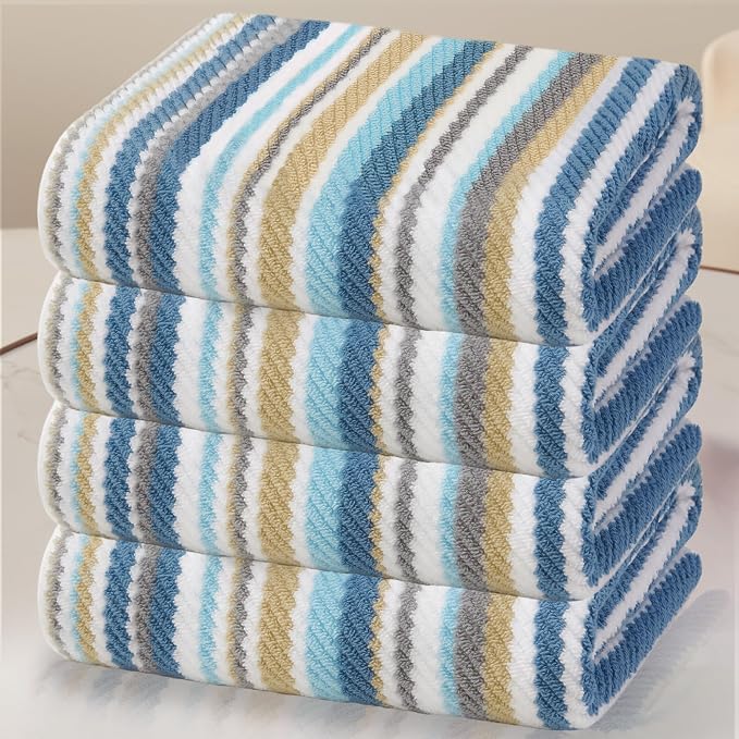 Striped Bath Towels Set by VOOVAMOVAS