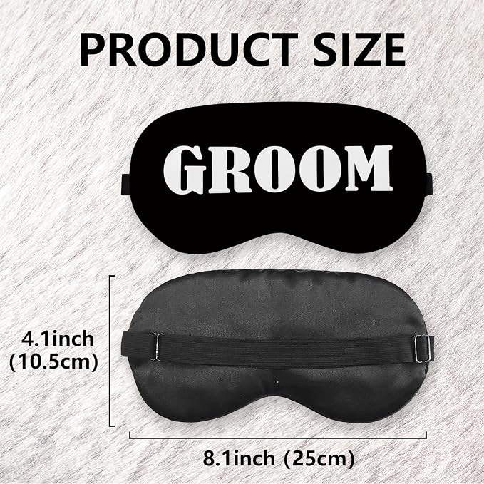 Groom Silk Eye Mask for Sleeping, Groom Black Eye Mask, Bachelorette Gifts - Image 7