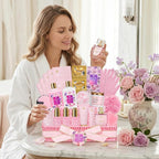 32 Pcs Mother's Day Gift, Rose Bath and Body Gift Basket - Image 3