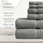 Springtree Home Luxury Bamboo Rayon Bath Towel Set 6 Piece Set | 35% Bamboo - Image 2