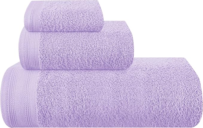 Ultra Soft 3 Pack Cotton Towel Set, Contains a Bath Towels 28x55 inch, a Hand by Unknown