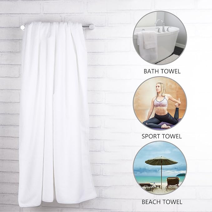 JML Large Microfiber Bath Towels, 2 Pack, Super Soft, Lint-Free Fleece Bathroom - Image 9