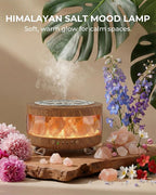 Essential Oil Diffuser with Himalayan Salt Lamp, 350ml Ultrasonic Aromatherapy - Image 2
