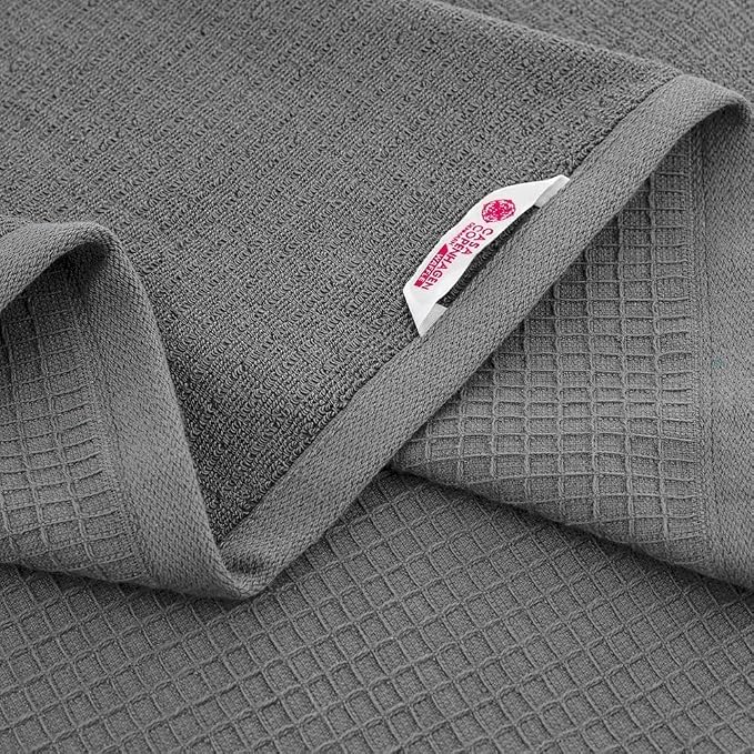 CASA COPENHAGEN Wafffle 4Pcs 100% Egyptian Cotton Large Designer Towels Gift - Image 3
