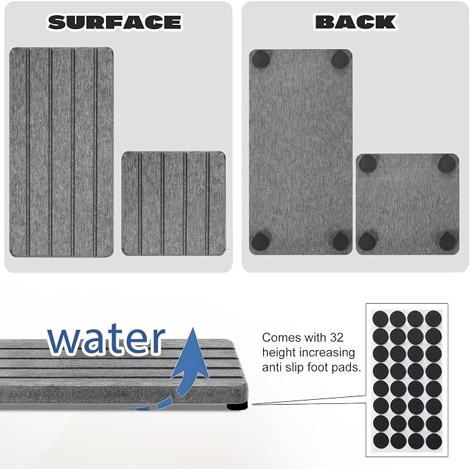 4PCS Stone Drying Tray for Bathroom Sink and Kitchen Counter, Fast Drying - Image 4
