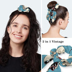 Scrub Caps Women Ponytail Cute Pink and White Leaves Caps Bouffant Working Hat - Image 5