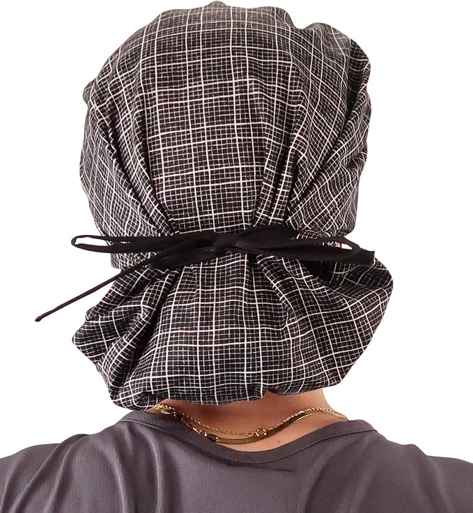 Sparkling EARTH Banded Bouffant Surgical Scrub Ponytail Working Caps and - Image 2