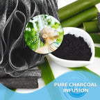 SHOWER BOUQUET Loofah-Charcoal Bath-Sponge XL-Color-4-Pack // Extra Large 75g - Image 5