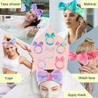WSYUB Skincare Headband, Tie Dye Color, Soft Coral Fleece, - Image 5