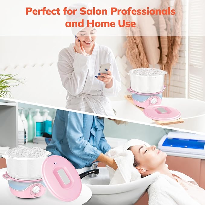 TASALON Pink Hot Towel Steamer for Facials, 5-Min Quick Heating Towel Warmer - Image 6